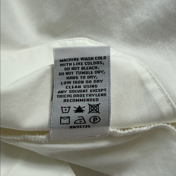 Lafayette 148 New York Long Sleeve Button Down White Shirt Size 12 - Picture 8 of 10